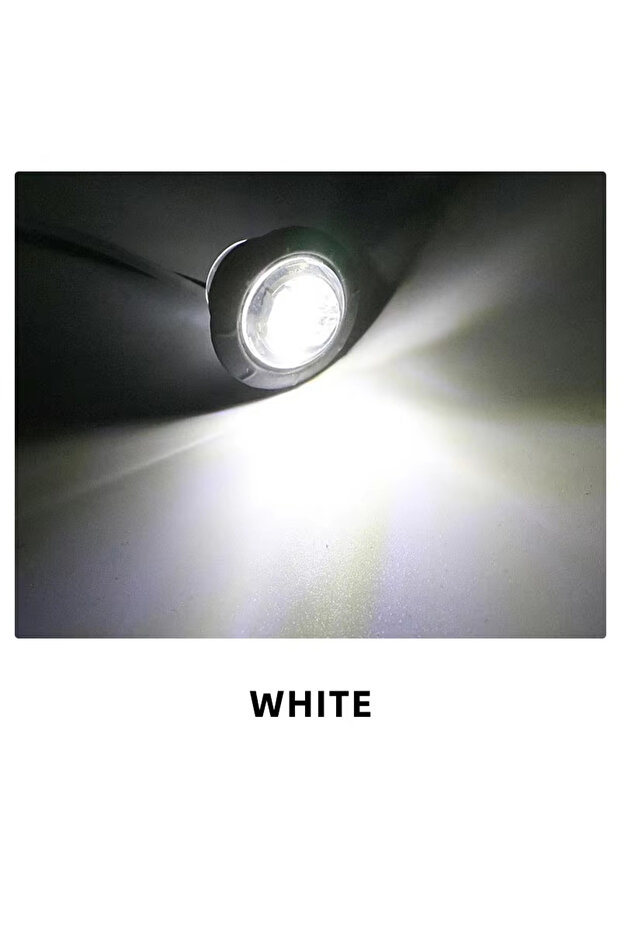 10PCS White 10/20 PCS Mini Round LED Side Marker Light High Brightness 12-24V Truck Trailer Auto Ind