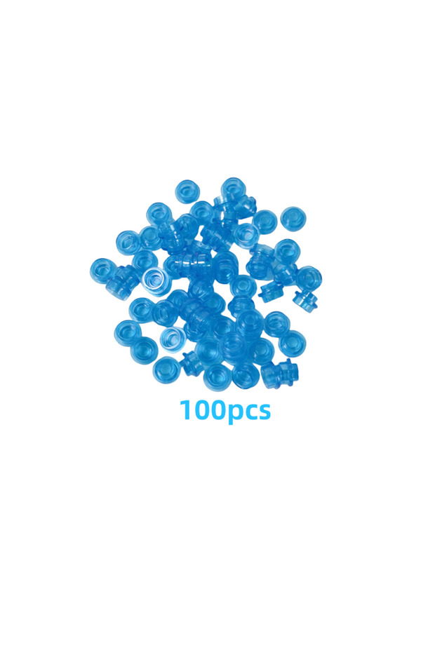 Transparent Blue 100pcs Transparent Six Color Pixel Bricks Compatible MOC Building Block Sandy Beach