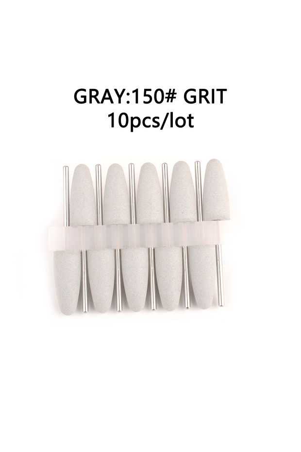 Light Gray 10pcs Nail Drill Bit Rubber Manicure Drills Electric Rotary Milling Cutter Polishing Tool