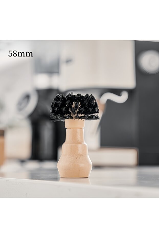 58mm Coffee Machine Handle Cleaning Brush Wooden Handle Home Barista High Quality Durable Easy Clean