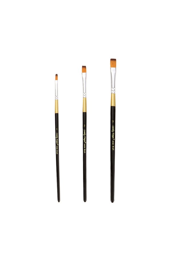 3 Flat-123 Single Flat Paint Brushes ,Artist Paintbrushes for Acrylic Oil Watercolor Gouache Paintin