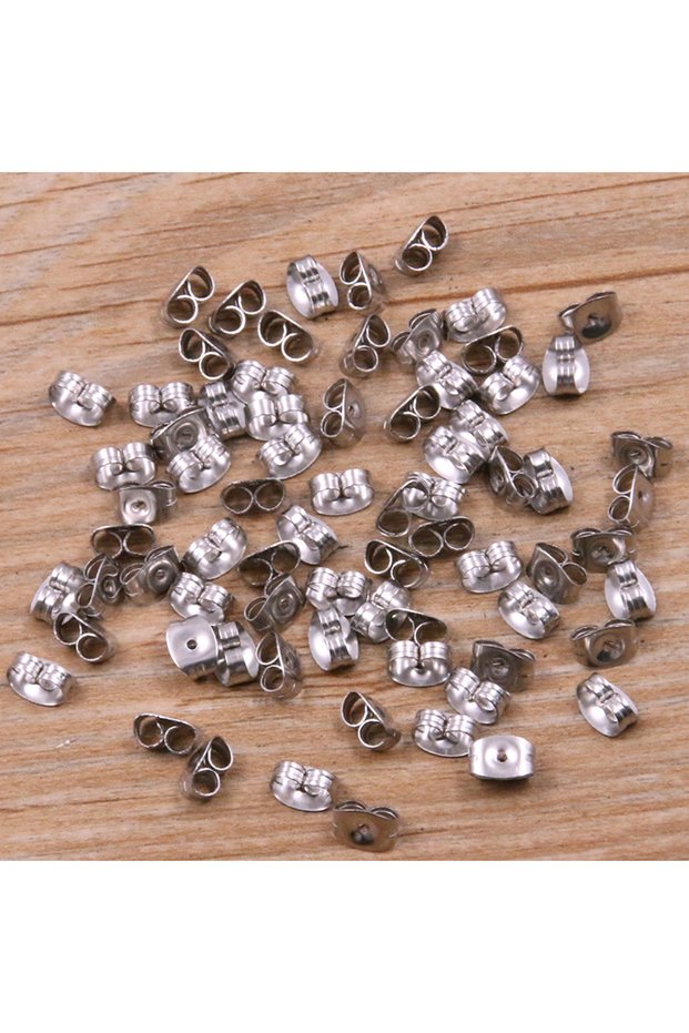 Ear cap 100PCS 50-100pcs 2 Color Stainless Steel Earring Studs Blank Post Base Pins With Plug Findin