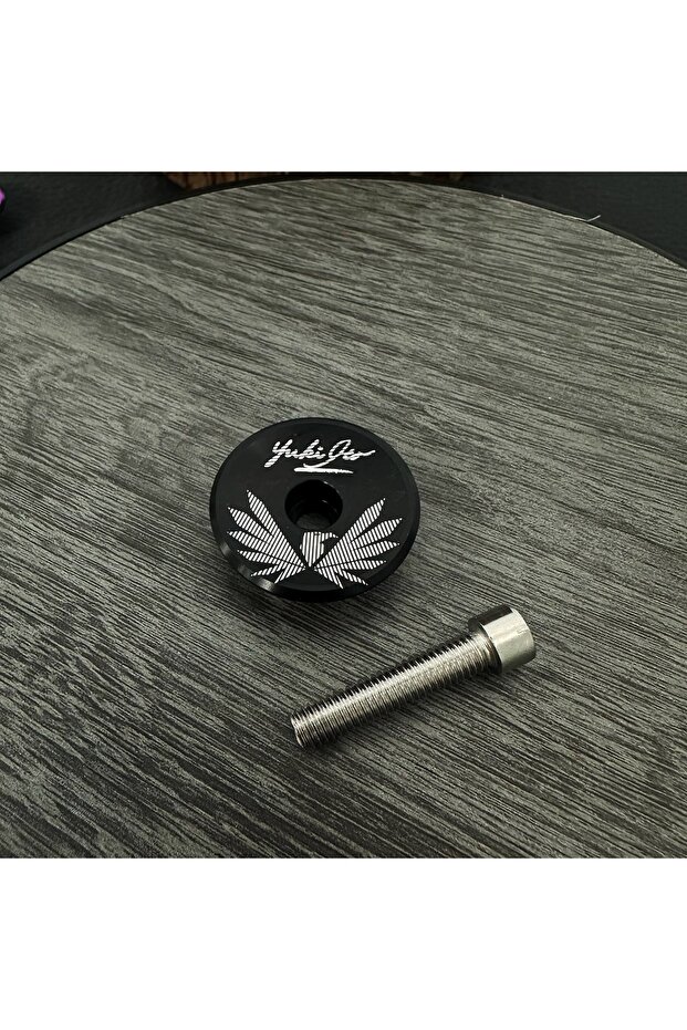 black SRUOEC Stem Cover Aluminium Alloy Stem Top Cap Only 5.2g Ultra Light Headset Cover With Screw