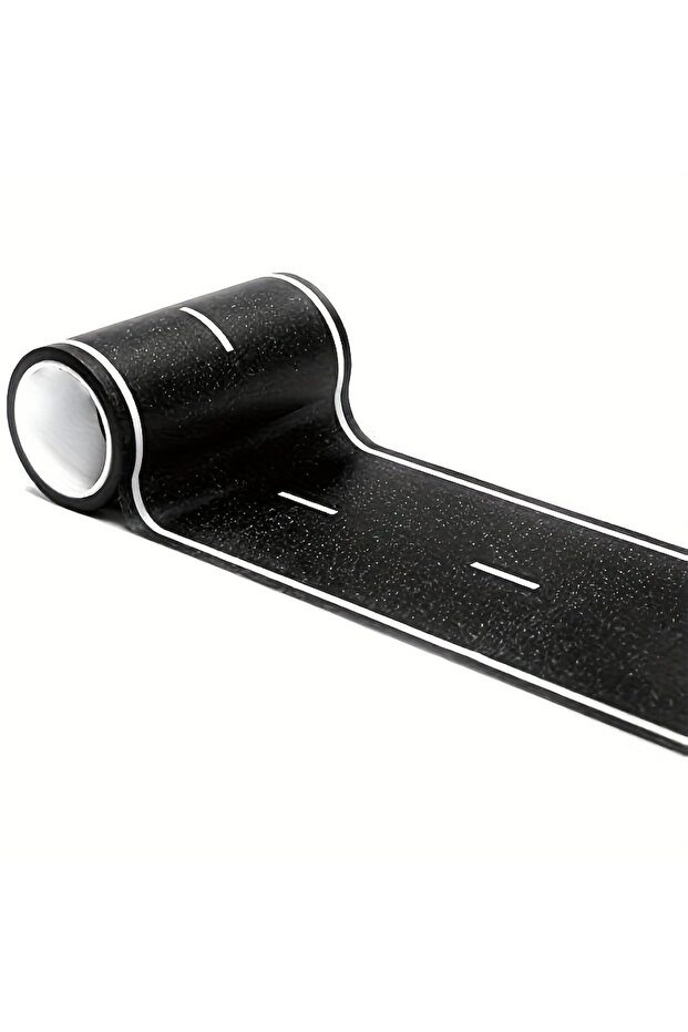 1Roll Cartoon Style Reusable Road Stickers, Black Polyurethane Road Tape, Suitable for Party Racing