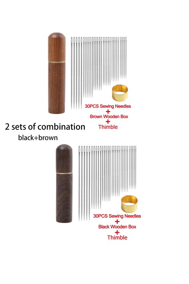 brown and black Side Hole Blind Sewing Needles Stainless Steel Elderly Needles Hand Sewing Stitching