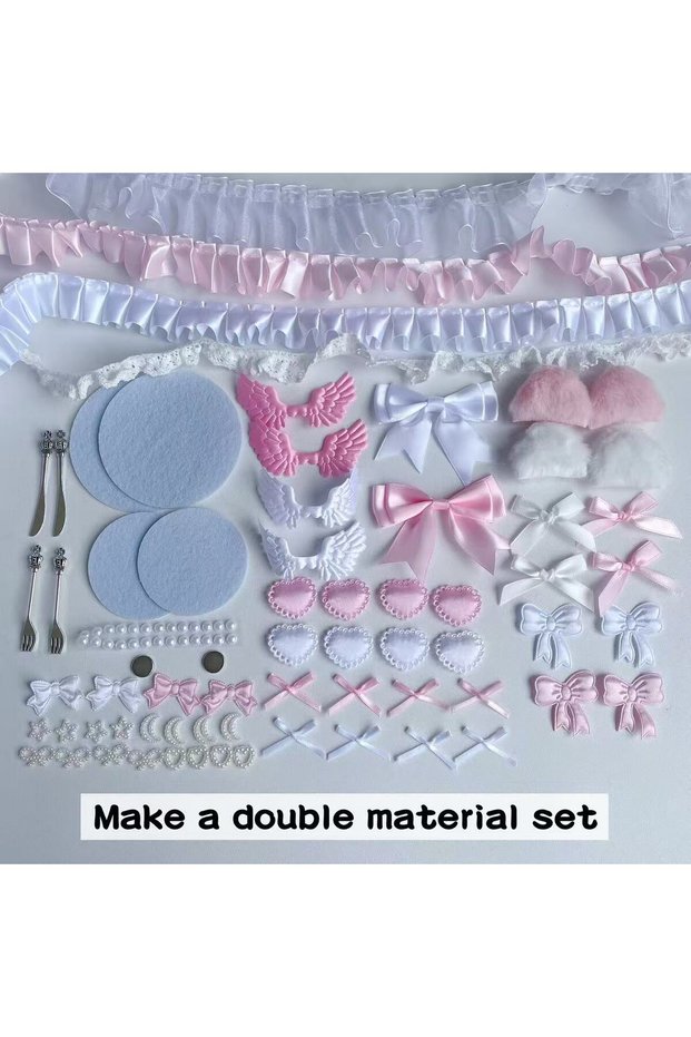 XL Pink Bar chirp color material pack set collection girly pink bow lace accessories pain bag suppor