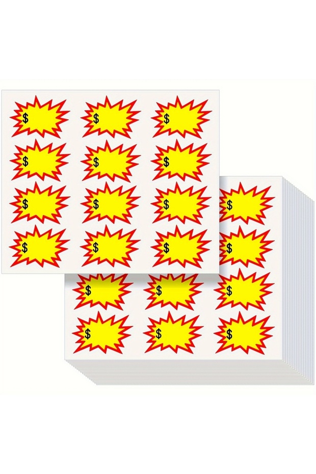 YELLOW 120 Pcs Price Tags Stickers Adhesive Large Sale Sticker Garage Sale Price Stickers Yard Sale