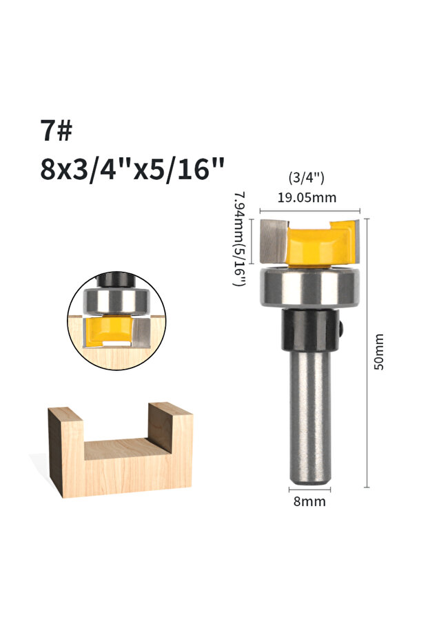 8x19.05x7.94 6MM 6.35MM 8MM D19.05MM Pattern Router Bit Woodworking Milling Cutters for Wood Bit Fac