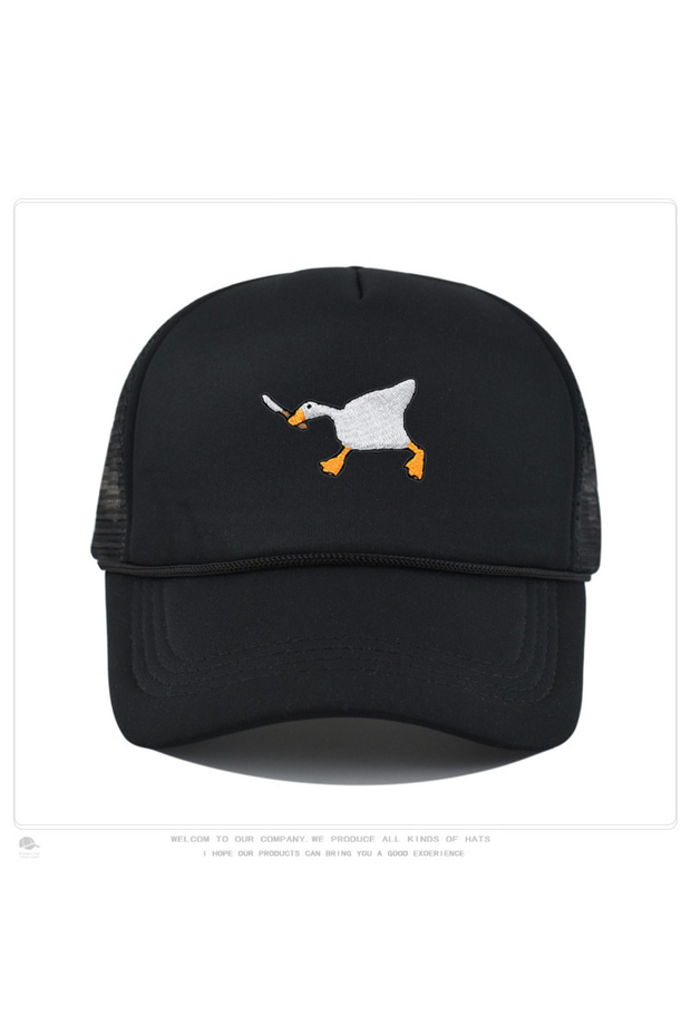 Style3-black2 Embroidered baseball cap with goose pattern for men and women, casual and fashionable
