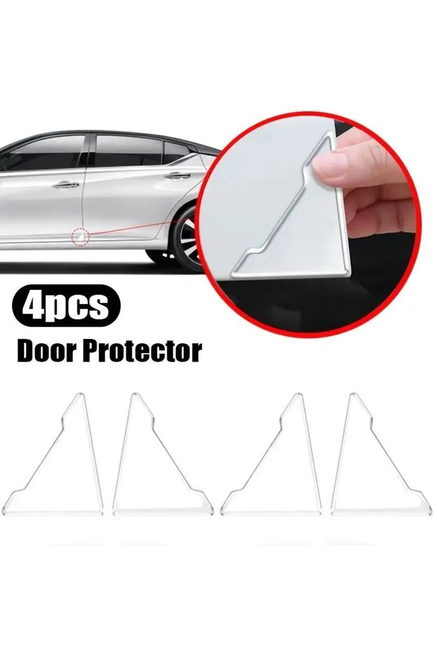 4pcs-invisible 4PC Universal Car Door Corner Anti-collision Covers Transparent Silicone Protector An