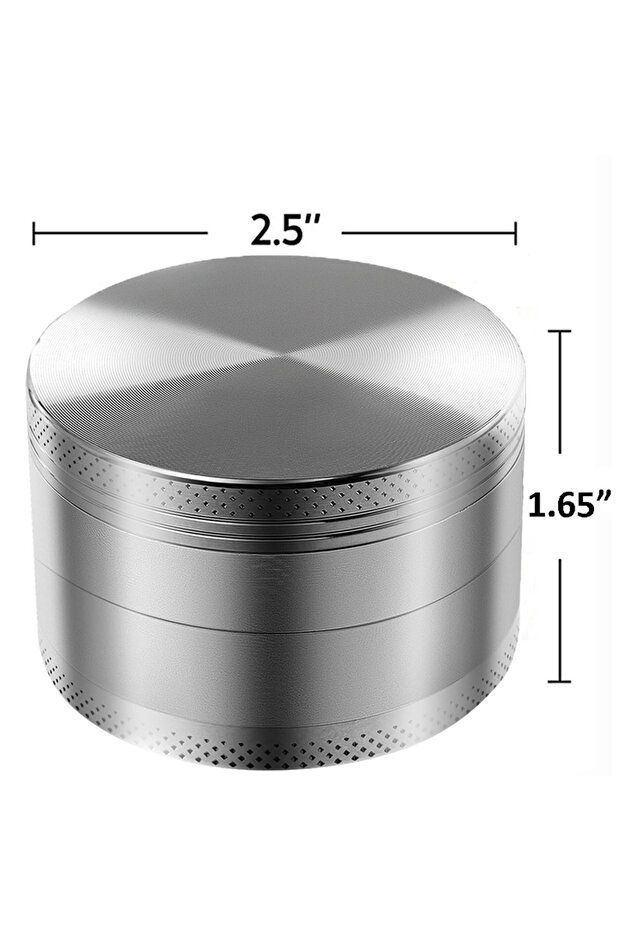 Silver 2.5" 63MM Dry Herb Grinder Metal 4-layer Tobacco Grinder Spice Miller Crusher Zinc Alloy Smok