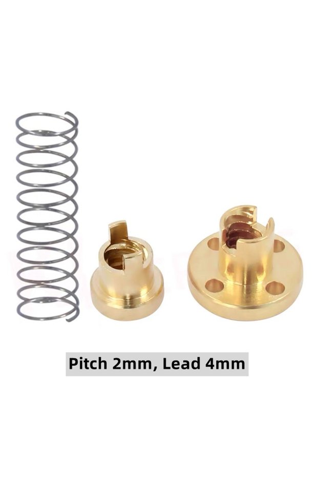 P2 L4 Brass T8 Anti-backlash Lead Screw Brass/POM Spring Nut Elimination Gap Lead 2mm/4mm/8mm for CN