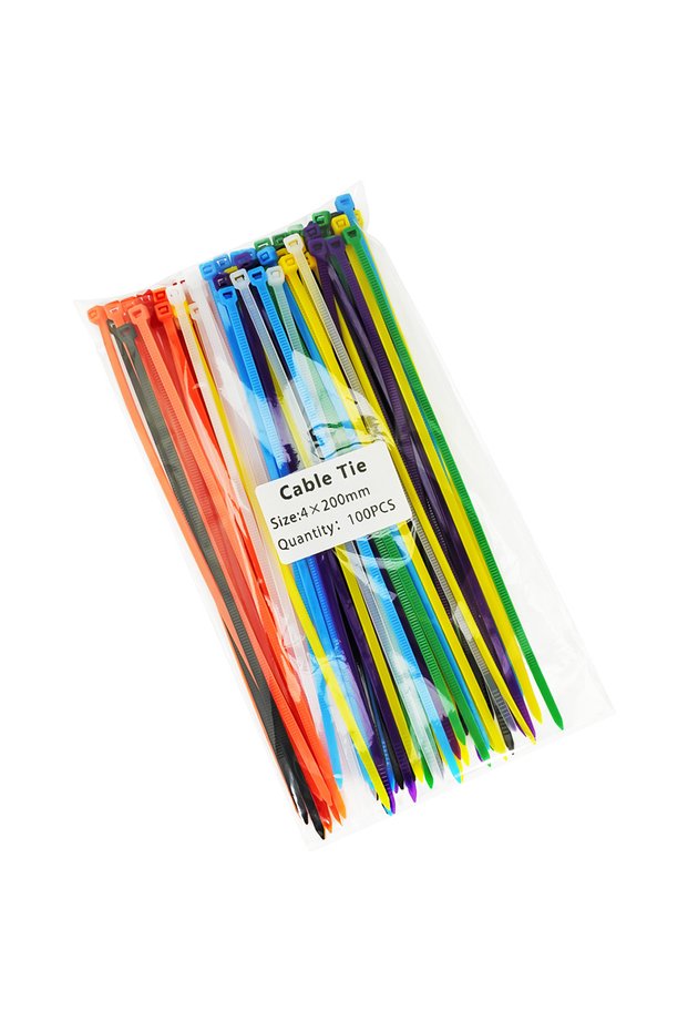 4X200 multicolor 4×200mm 3×200mm Size 100Pcs/Bag Cable Tie Multicolor Black Slef-Locking Nylon Cable