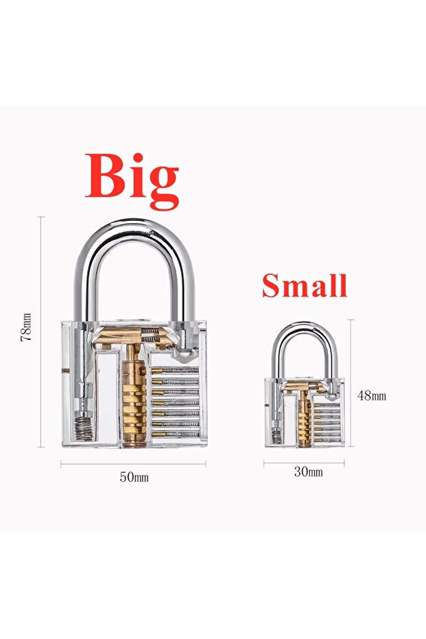 L Big and Small Practice Padlock Locksmith Supplies Transparent Copper Locks Training Skill Padlocks