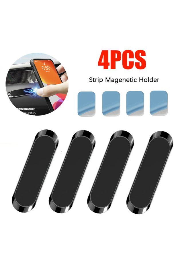 010 Magnetic Car Phone Holder Dashboard Mini Strip Shape Stand For iPhone Metal Magnet...