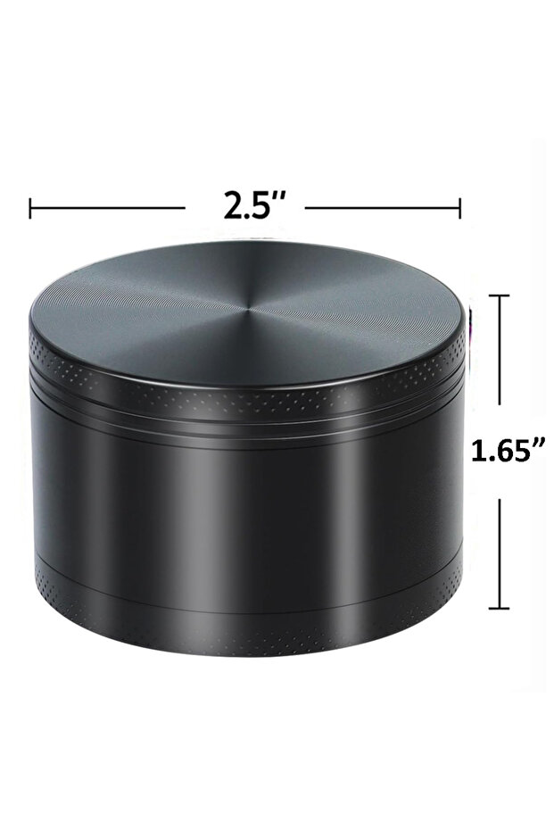 Black 2.5" 63MM Dry Herb Grinder Metal 4-layer Tobacco Grinder Spice Miller Crusher Zinc Alloy Smoke
