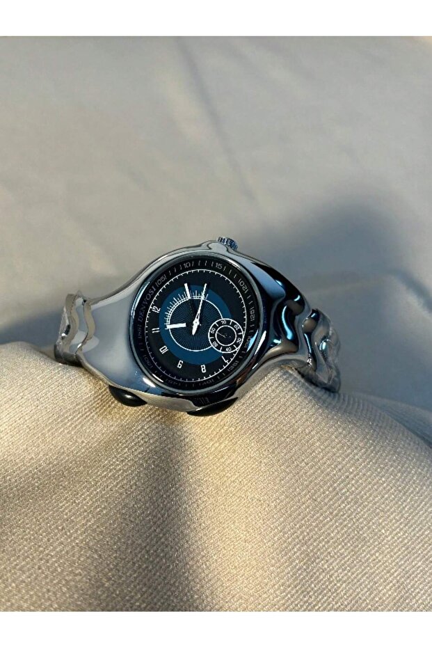 blue black 1pc Men's Irregular Y2K Non Mechanical Watch, Twisted Retro Fashion Quartz Watch