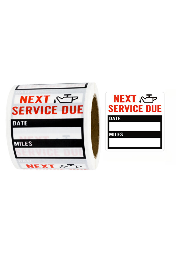 1Volume black 200Pcs/Roll Car Oil Change Static Sticker,Waterproof Maintenance Repair Reminder Stick