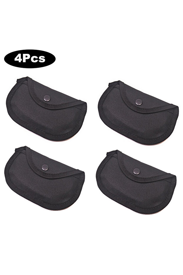Black-4Pcs 2/4PCS EDC Finger Tiger Protection Bag Shockproof Soft Lining Fist Ring Hanging Buckle Ba