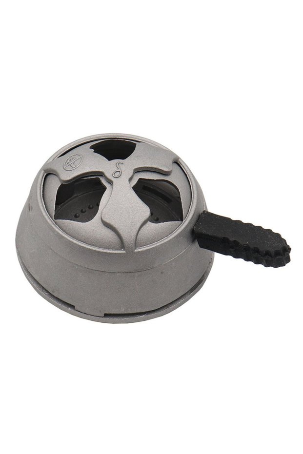 Gray Hookah Shisha Charcoal Holder with Lid Aluminum Tobacco Heater Silver Metal Screen Heat Device