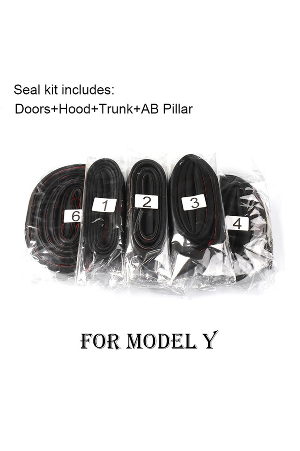 Model Y 20-24 For Tesla Model Y 3 Highland Door Seal Kit Soundproof Rubber Weather Strip Sunroof Sea