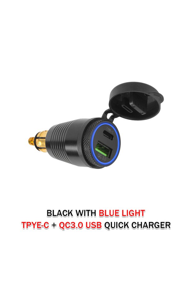 QC 3.0 - Type C QC3.0 Dual USB Charger 12V Power Adapter Hella DIN Socket For BMW F750GS S1000XR F80