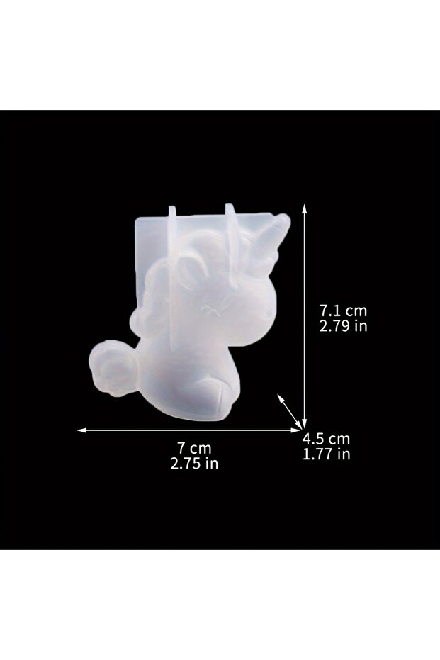 White 1 Unicorn Silicone Mold - Flexible Translucent Craft Mold for DIY Soap, Resin, and Home Decora