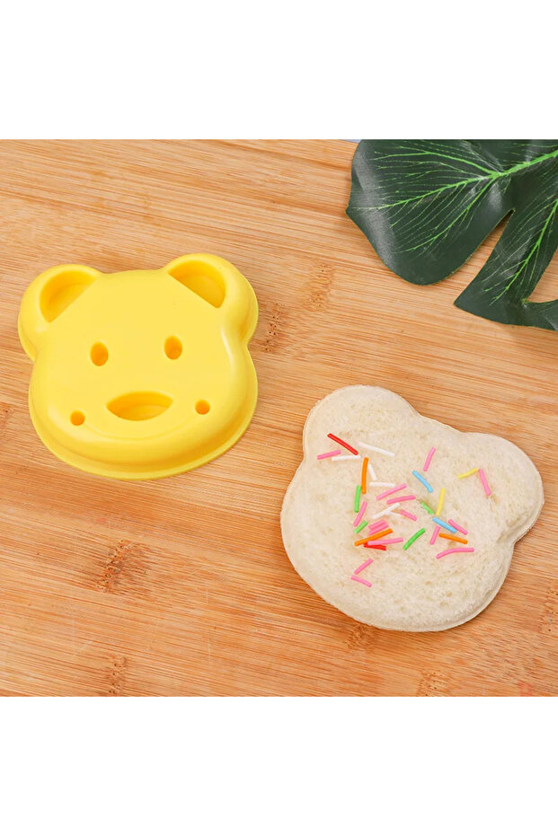 1pc yellow Cute Bear Sandwich Mold Toast Bread Making Cutter Mould Cute Baking Pastry Tools Children