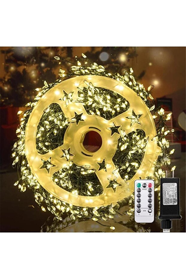 75M-2000LEDs US Plug Warm LED Firecracker String Lights EU/US DC Power Remote Control Halloween Garl
