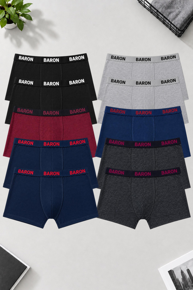 10 pieces of men's mixed color economical cotton lycra boxer shorts