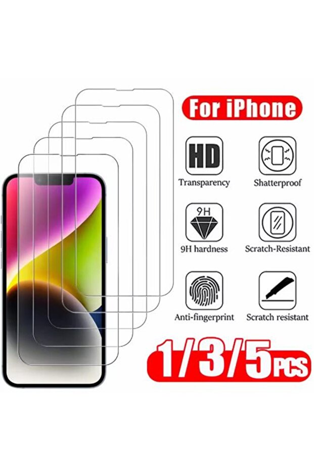 1Pc Tempered Glass For iPhone 15 ProMax 1/3/5PCS HD Tempered Glass For iPhone 16 17 18 Pro Max 16e 1