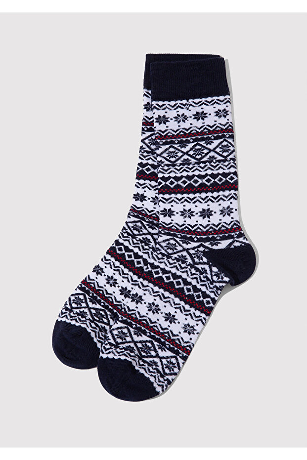 New Year Themed Navy Blue Socks 0912115-70490