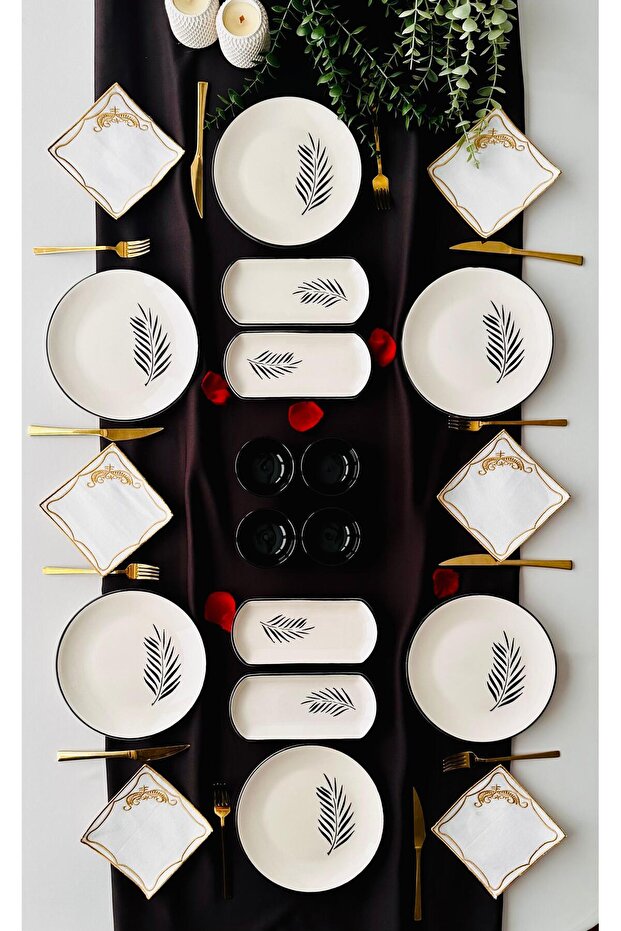 Black Palm 6 Person 14 Piece Breakfast Set (2)