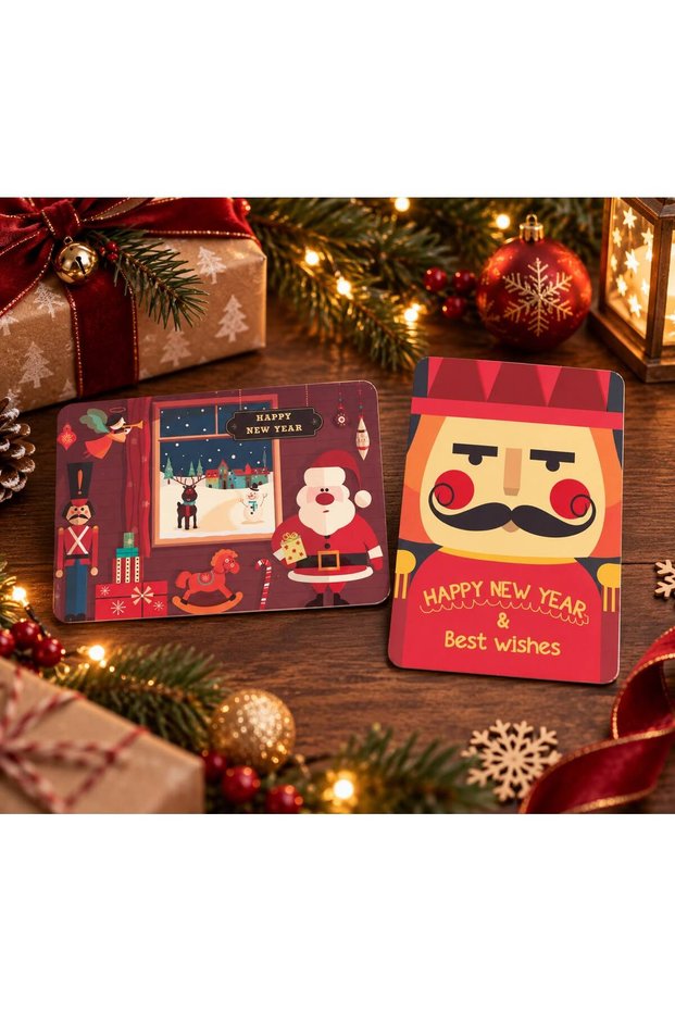 New Year's Postcard Gift Card Set of 2 3
