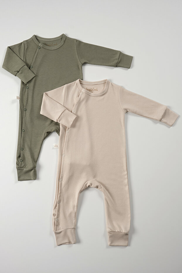 Zeze Unisex 2 Piece Organic Cotton Baby and Kids Rompers Set of 2