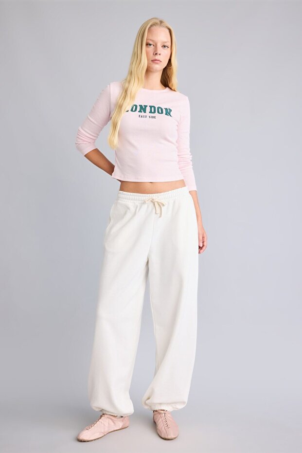 Loose Fit Belted Elastic Cuffed Thick Fabric Sweatpants I6399Ax26Au