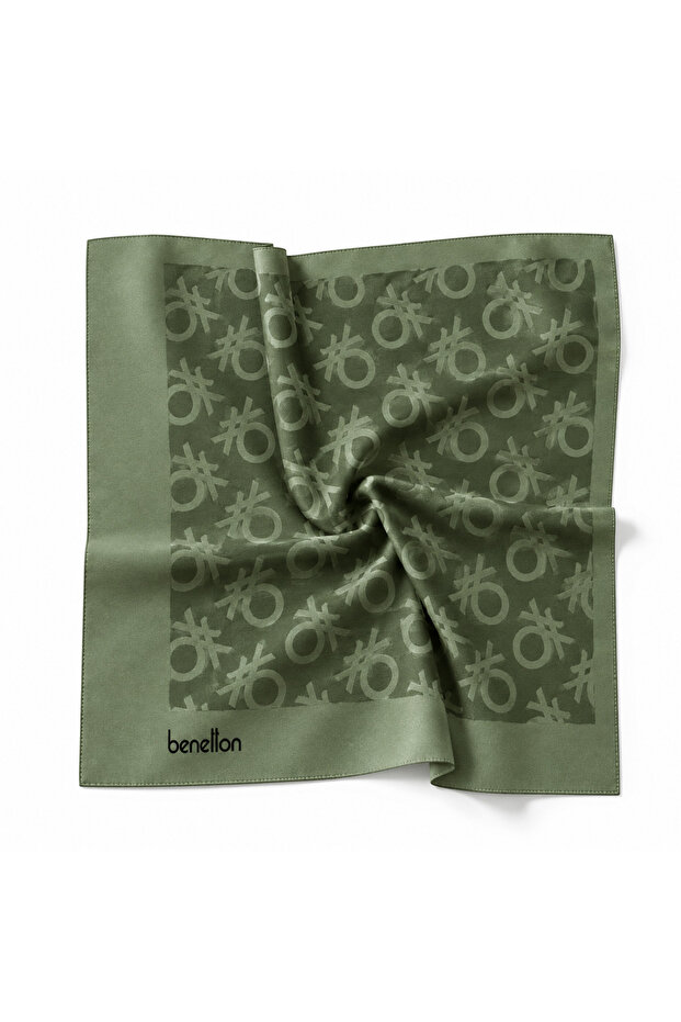 Elegante Scarf 1024 2803 Green Monogram Pattern