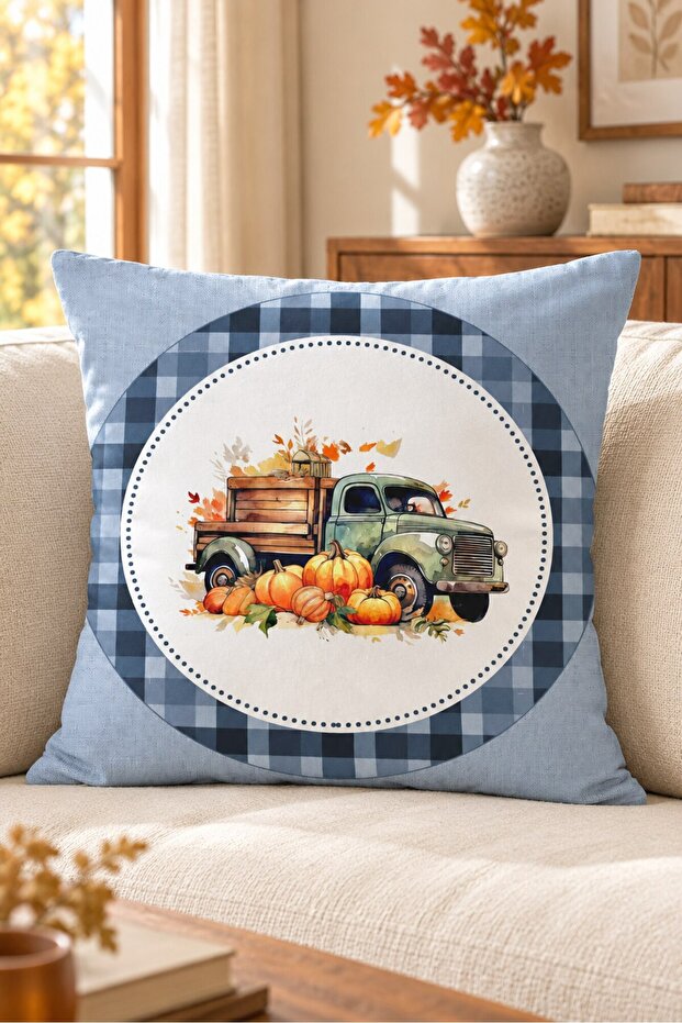 Autumn Themed 43X43 Velvet Cushion Cover