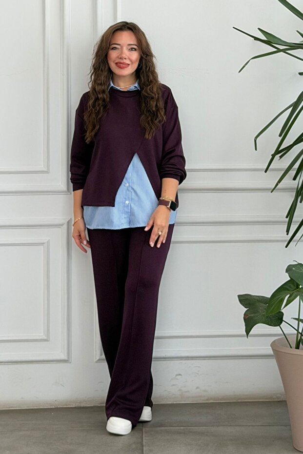 Detailed shirt triple set