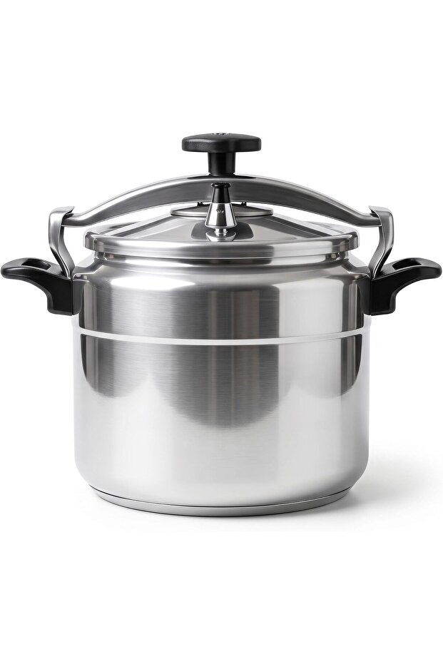 Pressure Cooker Eco, 12L Silver Aluminium Pressure Cooker with Lid and Whistle