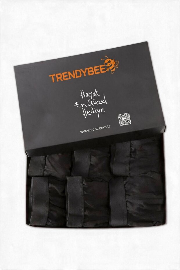 Men's Lycra 6-Piece Black Color Boxer Premium Package _Trendybee