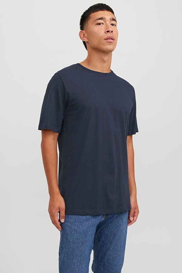 JJEORGANIC BASIC TEE SS O-NECK NOOS Navy