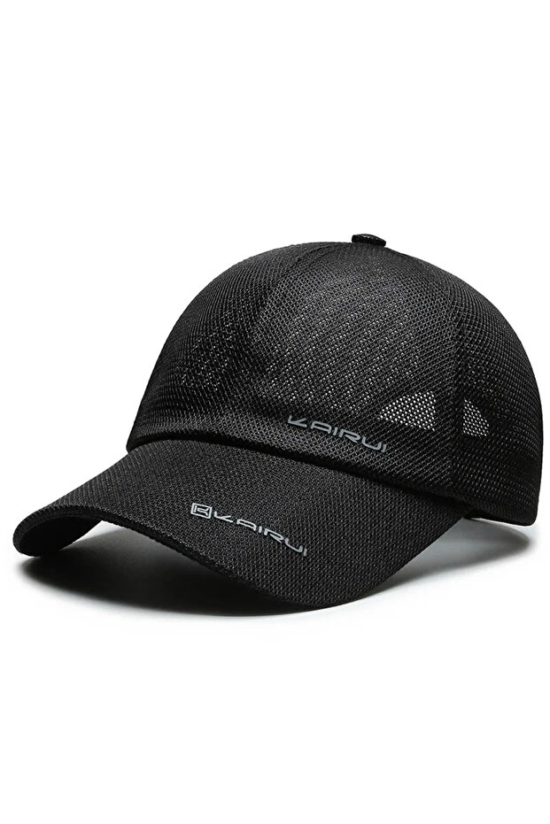 Black Unisex AIRUI Label Baseball Net Caps Spring and Summer Outdoor Adjustable Casual Hats Hip Hop