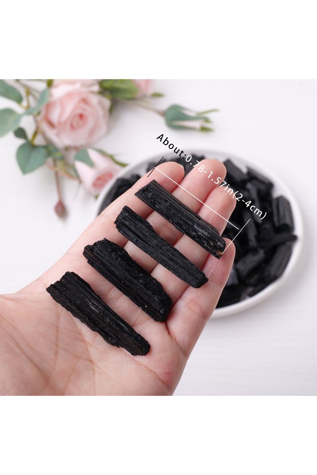 1bag 50g Black Tourmaline 50G/BAG Natural Crystal Black Tourmaline Raw Stone ILrregular Size Reiki H