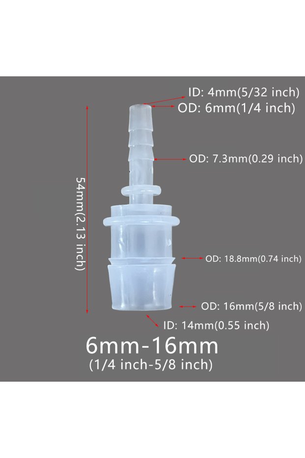 6mm-16mm 5pcs 5pcs Plastic Flexible Hose Connector Barb Reducer Fitting Adapter Splicer Joint Water
