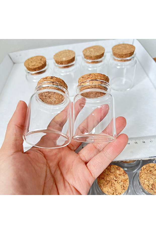 6 pieces 6 Pcs 60ml Small Glass Jar 32×47×60mm empty Glass Bottle Stopper Spicy Storage Jars spice C