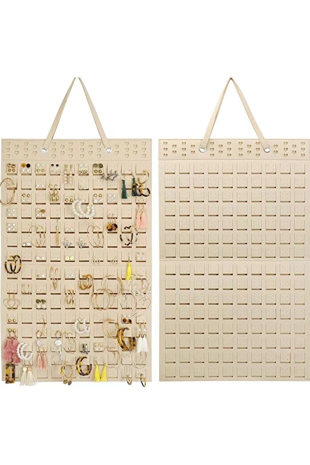 35X57cm Single White New Double Wall Mounted Jewelry Bag Jewelry Display Felt Earrings Storage Bag