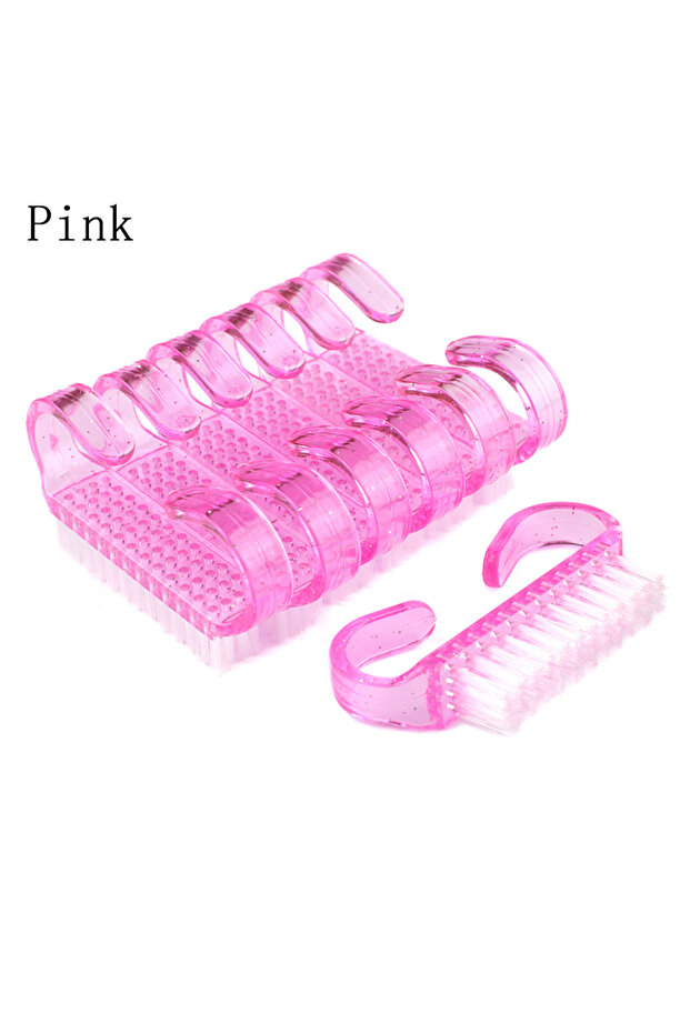Pink 50Pcs/Lot Cleaning Nail Brush Tools Colorful Plastic Dust Cleaner Brushes Nail Art Manicure Pe