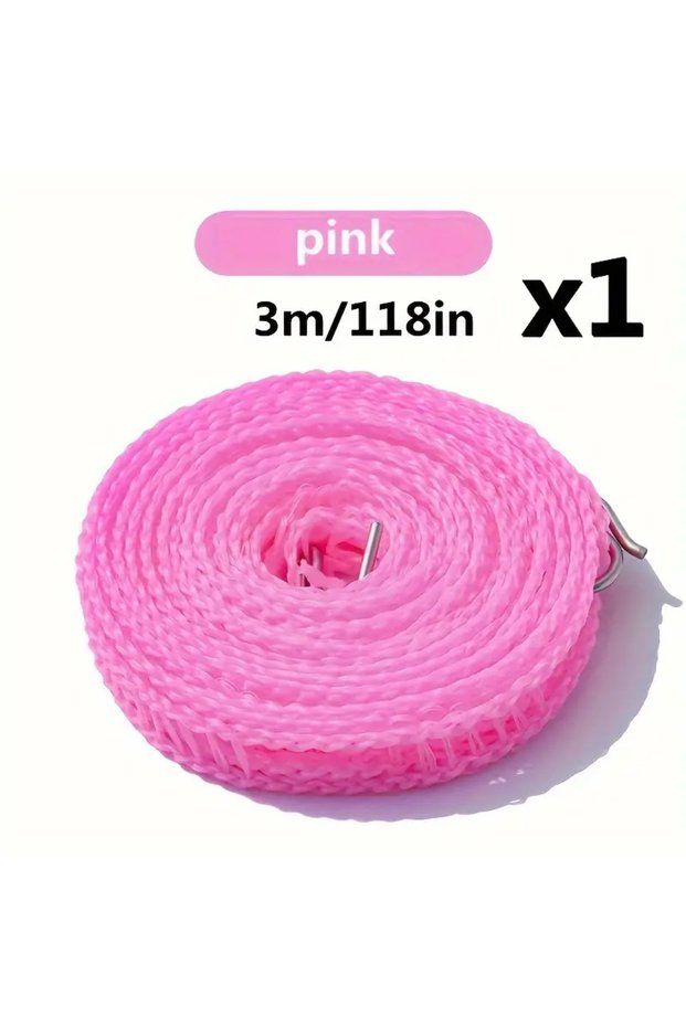 pink Portable Clothesline Upgraded Thickened Anti-slip Windproof Drying Rope Drying Clothes Hanging