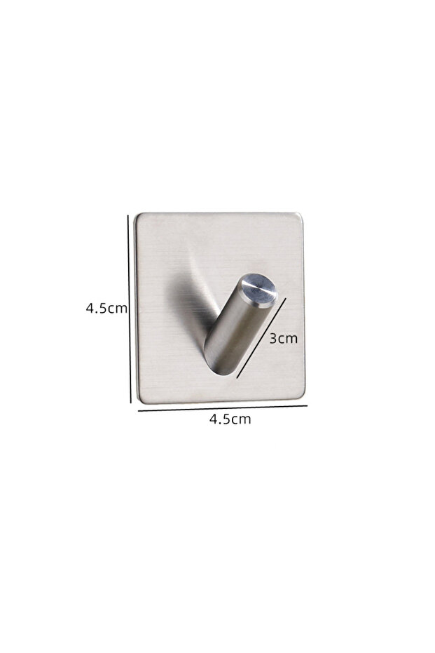 Silver 1 Hook Self Adhesive Stainless Steel Hook Wall Key Coat Clothes Door Hanger Bag Holder Bathro